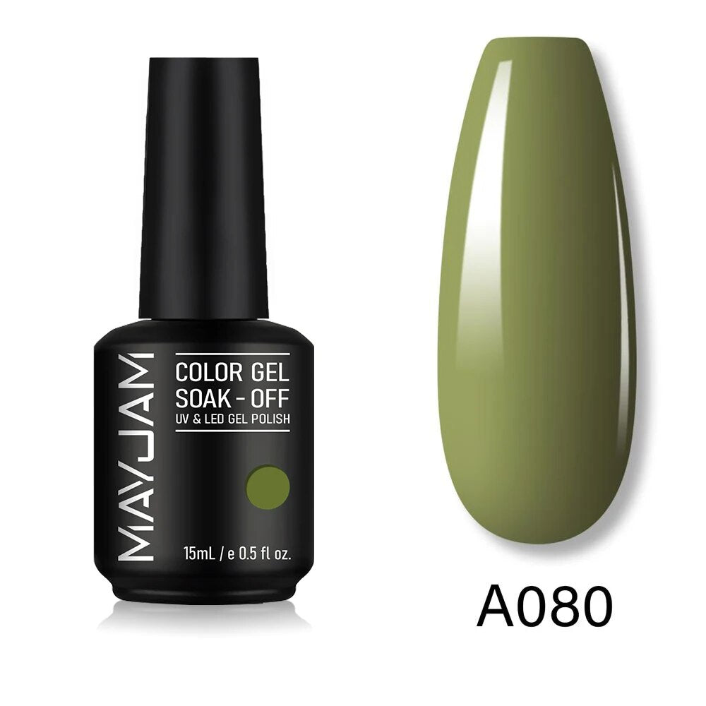 MAYJAM 15ml Base and Top Coat Gel Polish for Nails Soak Off Long Lasting UV LED Pure Solid Colors Gel Varnish 2023 New Products