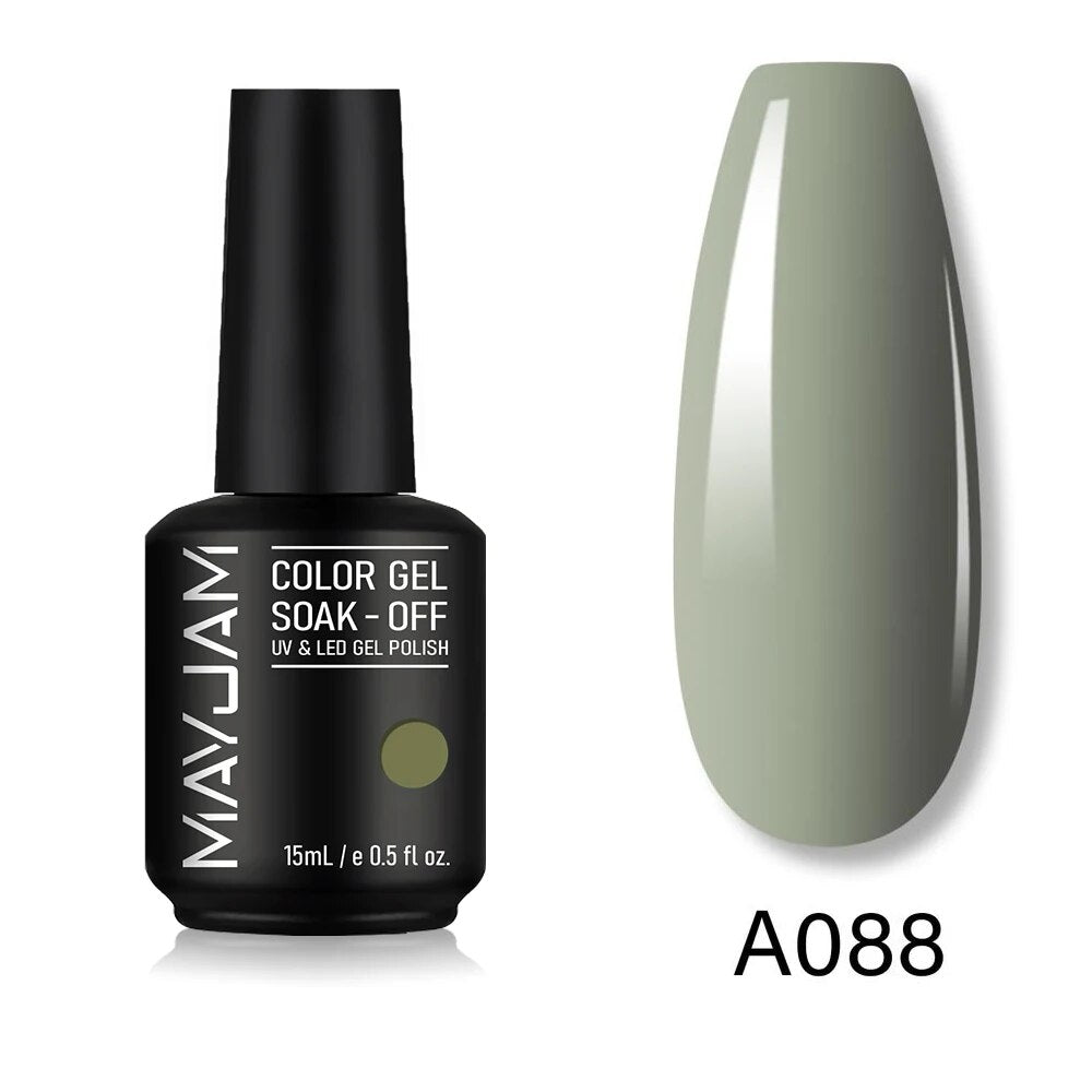 MAYJAM 15ml Base and Top Coat Gel Polish for Nails Soak Off Long Lasting UV LED Pure Solid Colors Gel Varnish 2023 New Products