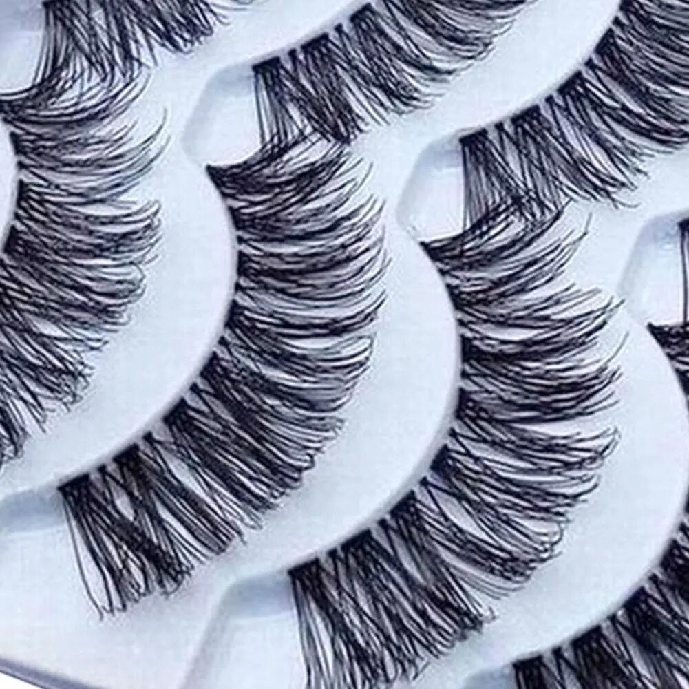 5 Pairs Handmade Messy Natural Cross False Eyelashes Stunning Makeup Fake Eyelashes Eye Lashes Extension Eye Makeup