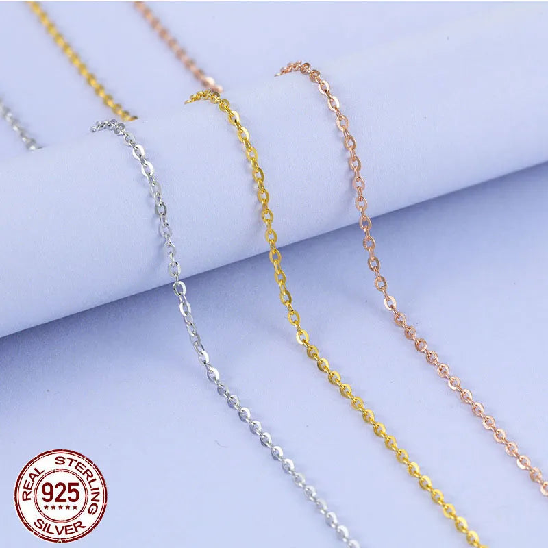 Wholesale 925 Sterling Silver 0.8mm Link Rolo Chains Necklace for Women 40cm,45cm ,50cm,55cm,60cm,Fashion Women&