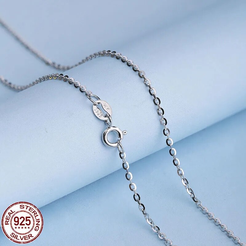 Wholesale 925 Sterling Silver 0.8mm Link Rolo Chains Necklace for Women 40cm,45cm ,50cm,55cm,60cm,Fashion Women&