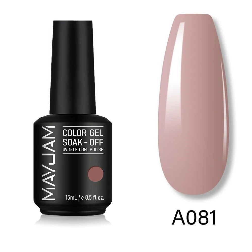 MAYJAM 15ml Base and Top Coat Gel Polish for Nails Soak Off Long Lasting UV LED Pure Solid Colors Gel Varnish 2023 New Products