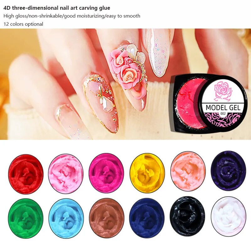 4D Clay Gel For Nail Sculpting Carving Gel Nail Art Manicure Products Professionals Accessories Glue White 5g Plasticine Supplie