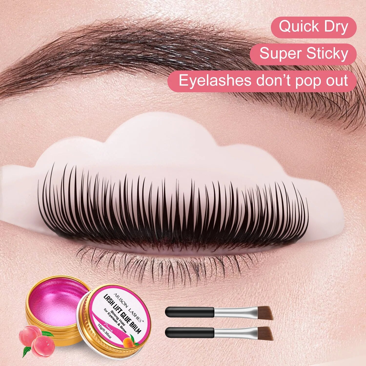 Arison 10g Lash Lifting Glue Wax Eyelash Extension Non Irritation Strong Fixer Vegan Eyebrow for Lash Lifting Glue Balm