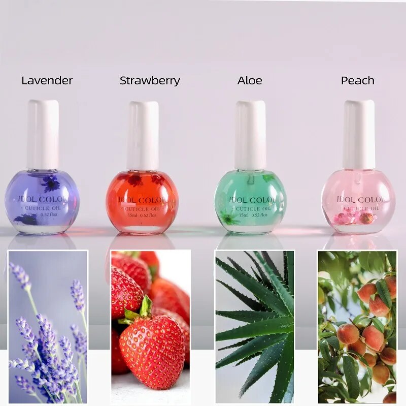 15ML Nail Cuticle Oil Dried Flowers Nourishment Oil for Dead Skin Products Nail Edge Oil Manicure Care Tools Nail Repair 8 Color