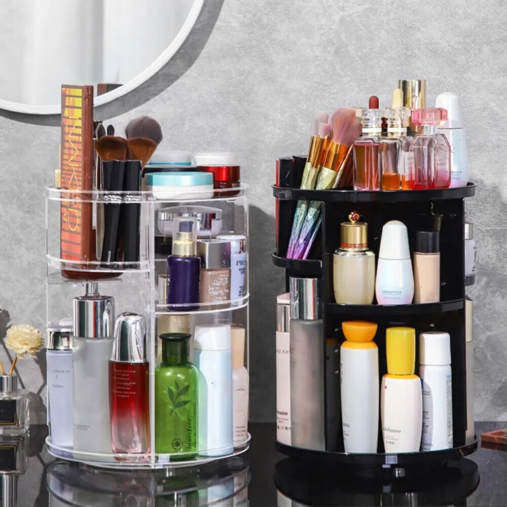 Cosmetics Storage Box Nail Display Stand Rotating Cosmetics Storage Box Lipstick Skin Care Products Finishing Shelf Nail Tool Bo