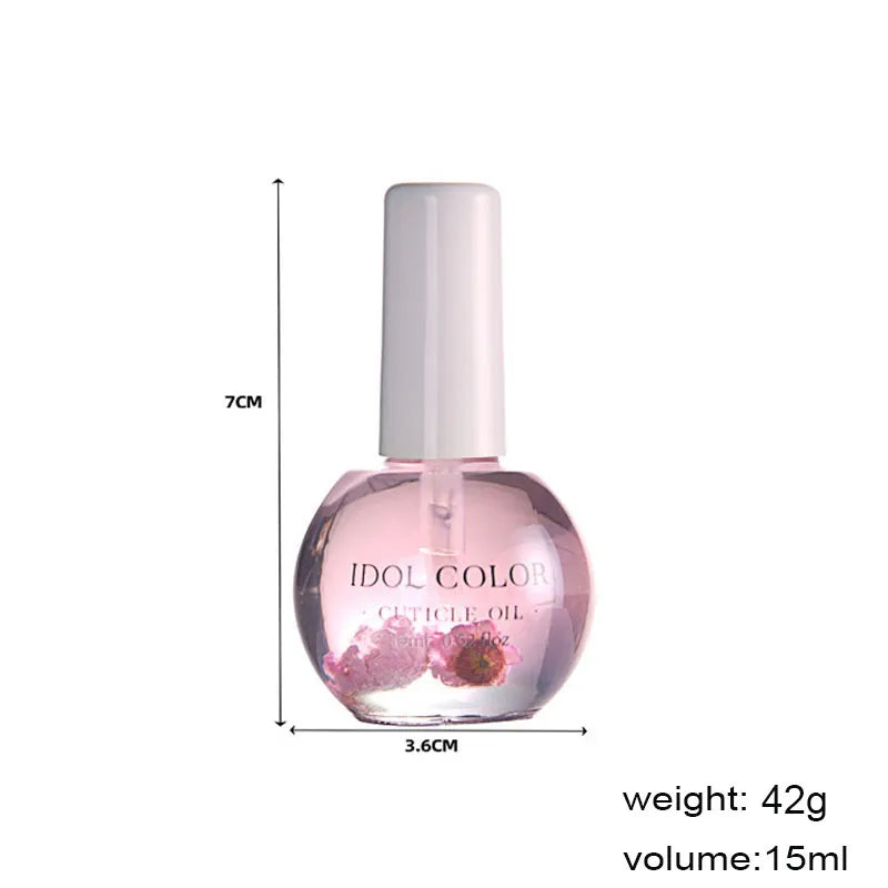 15ML Nail Cuticle Oil Dried Flowers Nourishment Oil for Dead Skin Products Nail Edge Oil Manicure Care Tools Nail Repair 8 Color