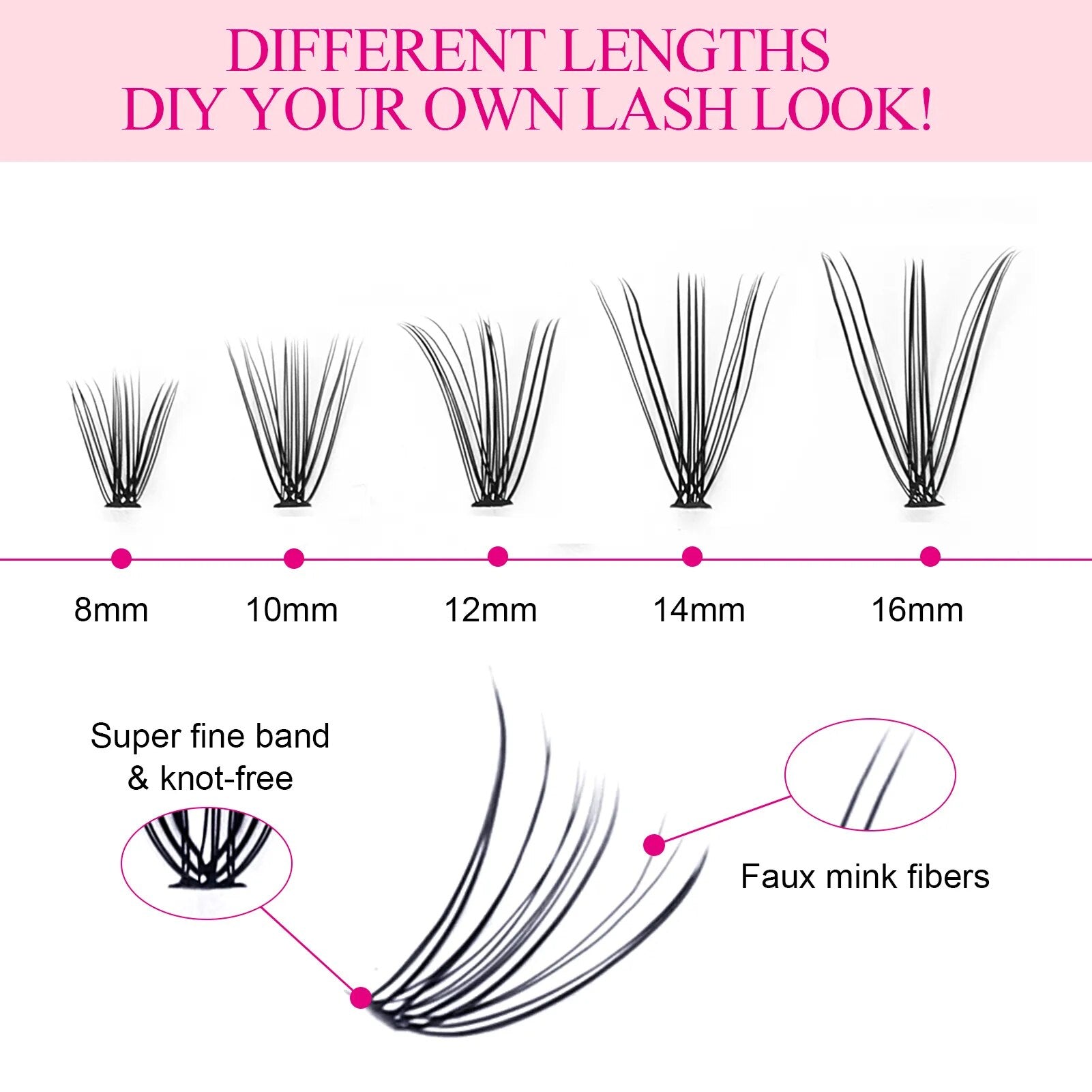 Fadvan Individual Cluster Lashes Faux Mink Premade Volume Fan Eyelash Extension Heat Bonded Cluster Lash Self-grafting Supplies