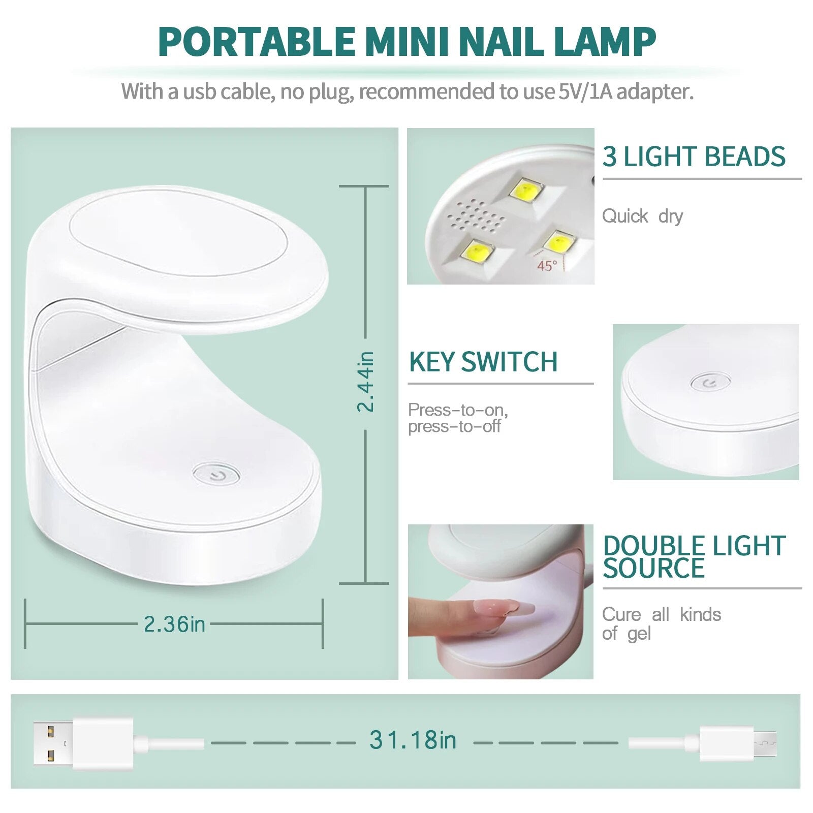 NAILPOP Nail Set with UV LED Lamp for Nails Extension Nail Tips with Glue Soft Gel Nail Kit for Beginners Manicure Products