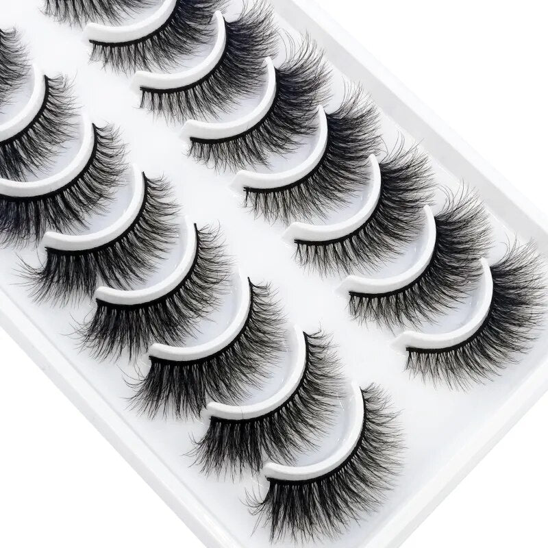 10Pairs 3D Faux Mink False Eyelashes Natural Messy Crisscross Eyelash Wispy Fluffy Fake eyelashes Extension Eye Makeup faux cils