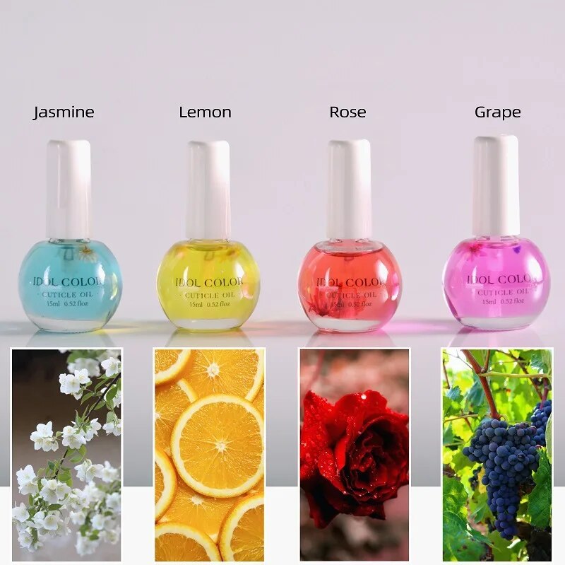15ML Nail Cuticle Oil Dried Flowers Nourishment Oil for Dead Skin Products Nail Edge Oil Manicure Care Tools Nail Repair 8 Color