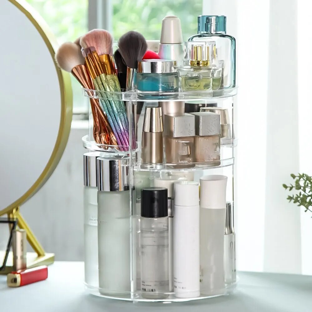 Cosmetics Storage Box Nail Display Stand Rotating Cosmetics Storage Box Lipstick Skin Care Products Finishing Shelf Nail Tool Bo