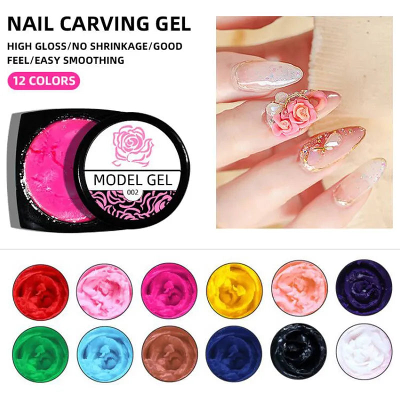 4D Clay Gel For Nail Sculpting Carving Gel Nail Art Manicure Products Professionals Accessories Glue White 5g Plasticine Supplie