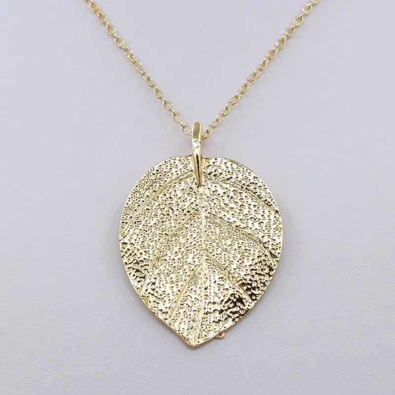 1PC Charm Graceful Shiny Golden Leaf Exquisite Pendant Necklace Long Sweater Chain