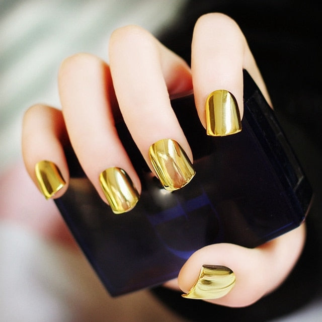 Shiny Punk Style Metallic False Nails