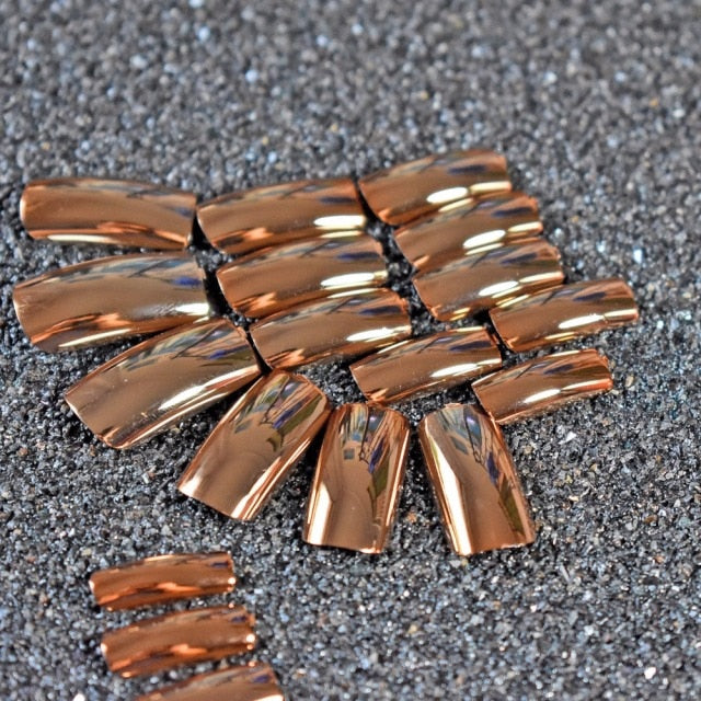 Shiny Punk Style Metallic False Nails