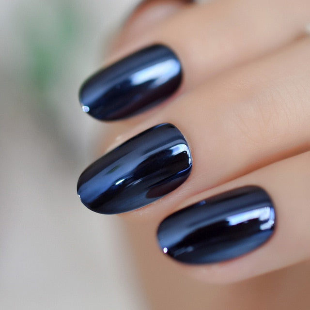 Shiny Punk Style Metallic False Nails