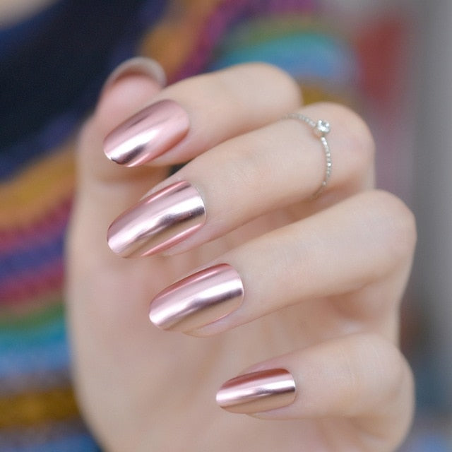 Shiny Punk Style Metallic False Nails