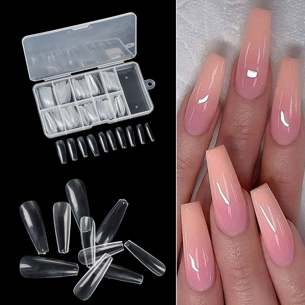 Full Cover Fake Nail Artificial Press on Long