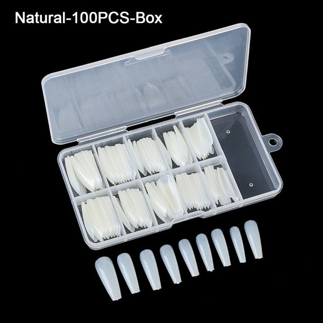 Full Cover Fake Nail Artificial Press on Long