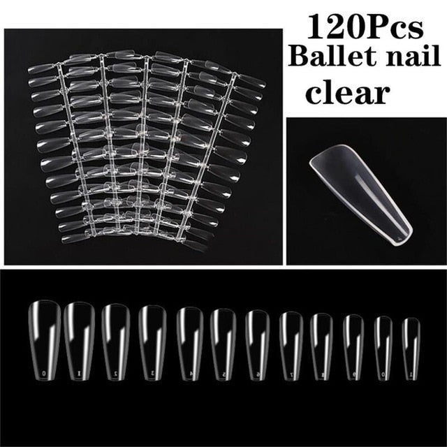 Full Cover Fake Nail Artificial Press on Long