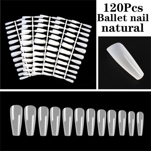 Full Cover Fake Nail Artificial Press on Long
