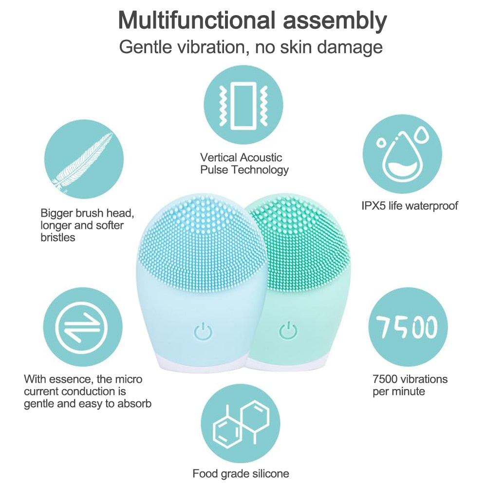 Electric Face Cleansing Silicone Brush