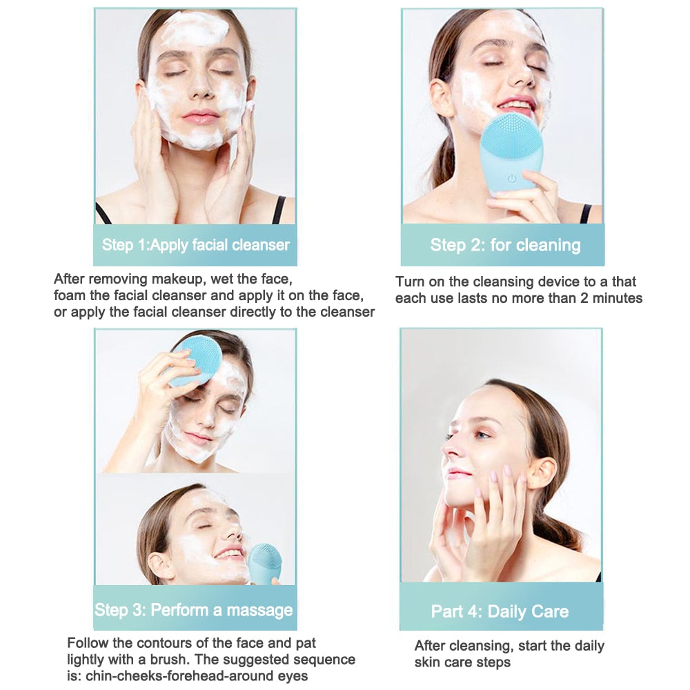 Electric Face Cleansing Silicone Brush