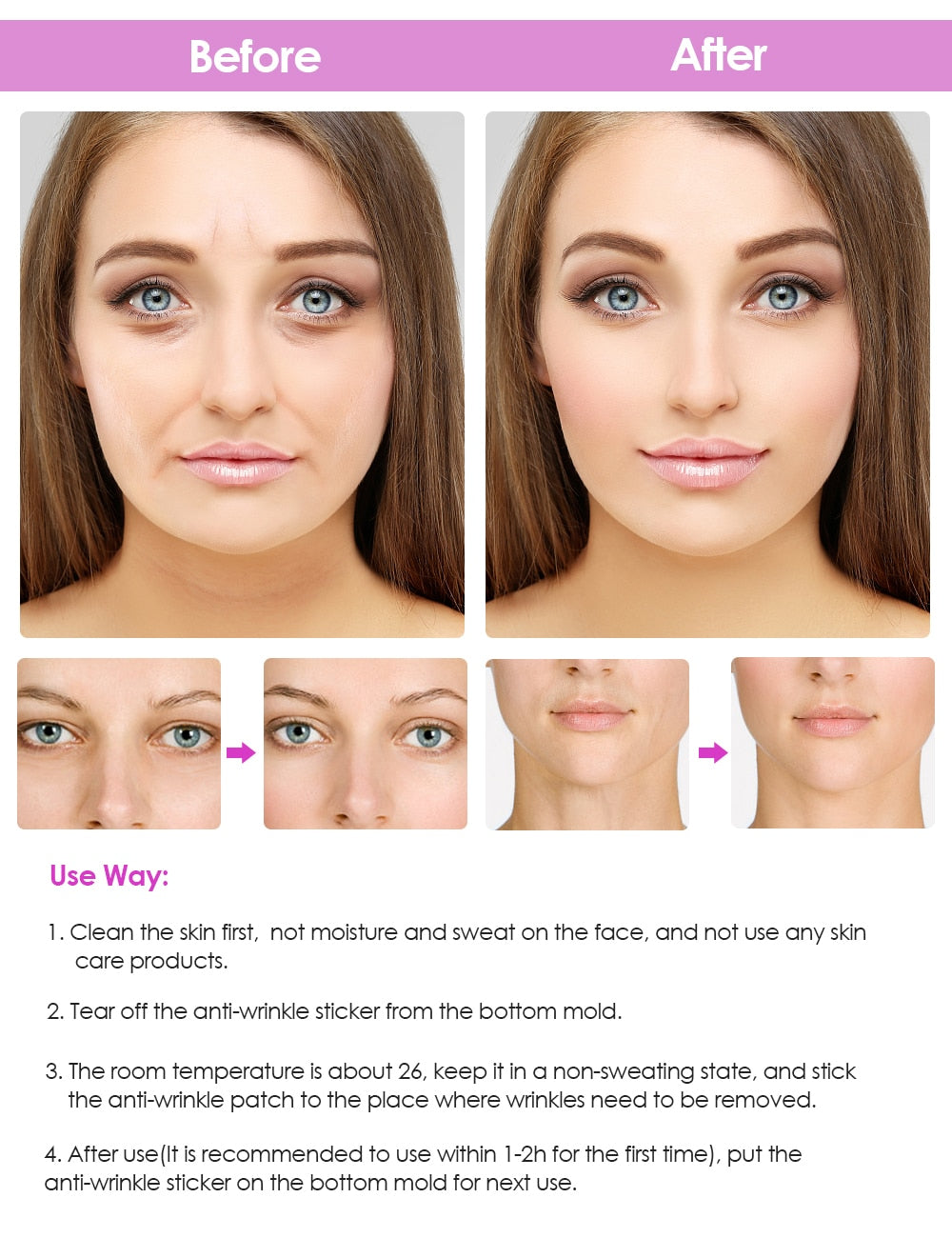 Reusable Silicone Wrinkle Removal Sticker