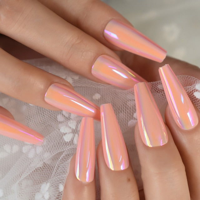 Shiny Punk Style Metallic False Nails