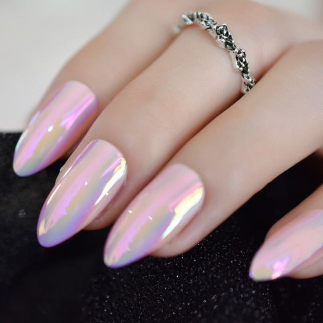 Shiny Punk Style Metallic False Nails