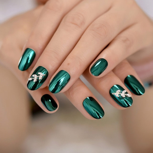 Shiny Punk Style Metallic False Nails