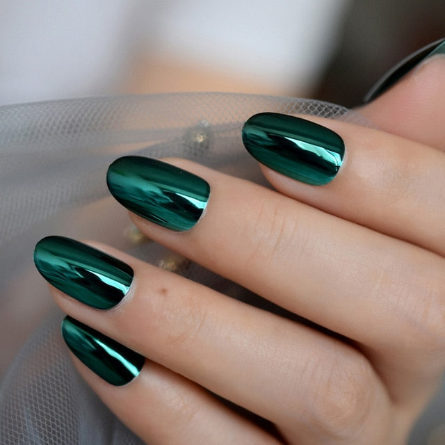 Shiny Punk Style Metallic False Nails