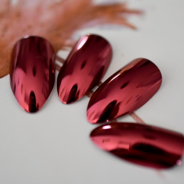 Shiny Punk Style Metallic False Nails