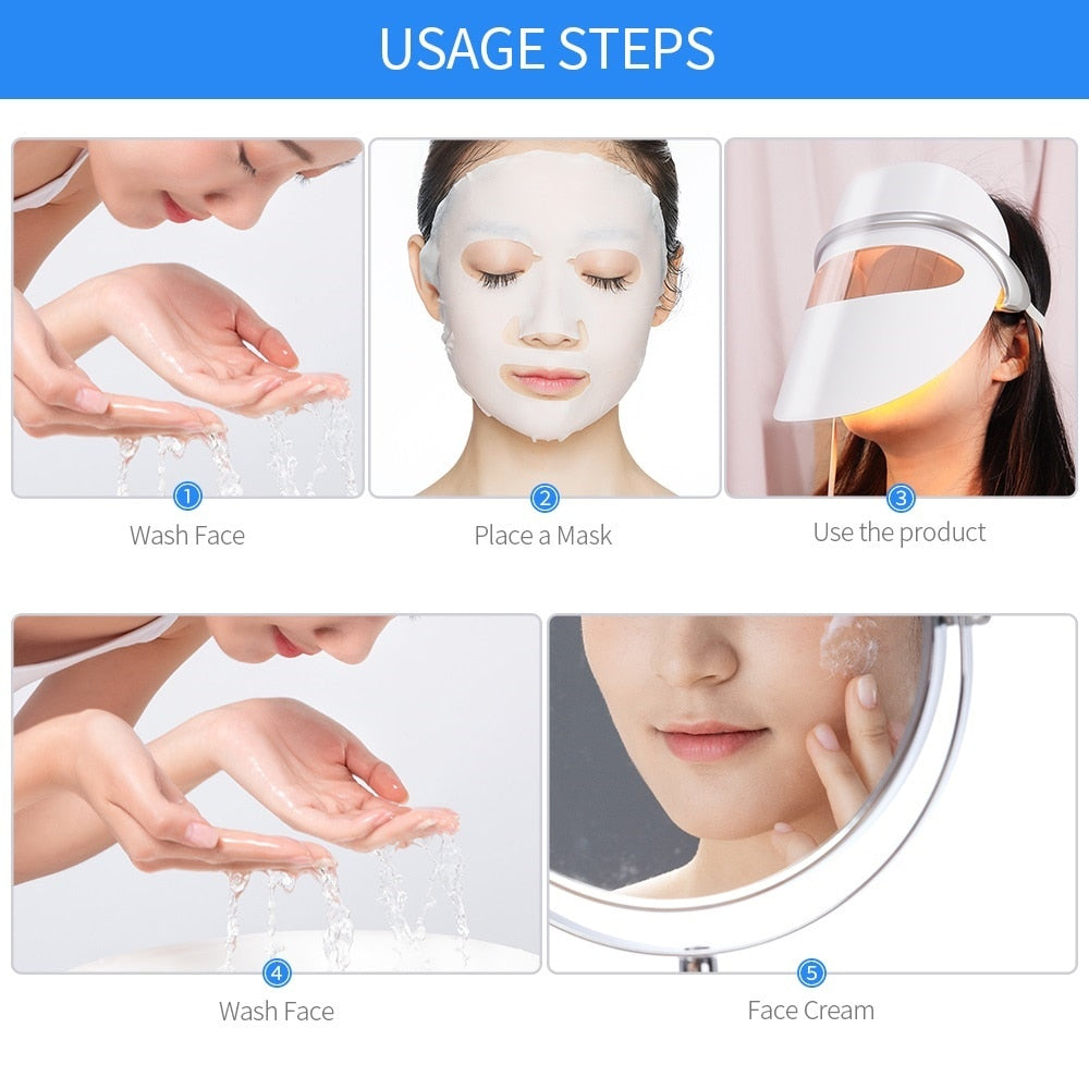 USB Facial LED Mask Beauty Device