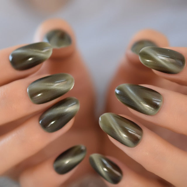 Shiny Punk Style Metallic False Nails