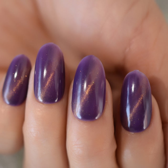 Shiny Punk Style Metallic False Nails
