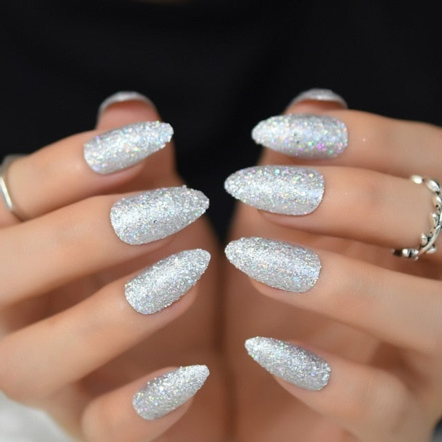 Shiny Punk Style Metallic False Nails