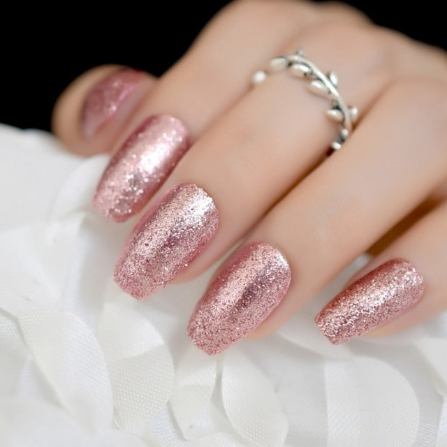 Shiny Punk Style Metallic False Nails