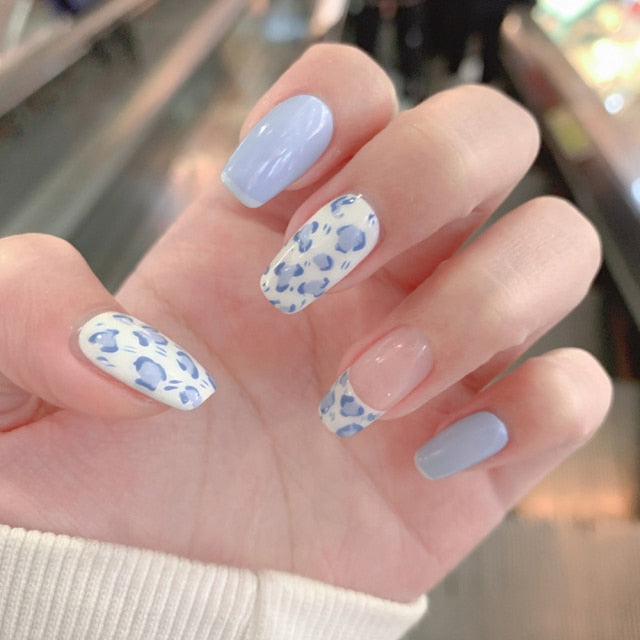 Wavy lines Detachable Long Ballerina False Nails