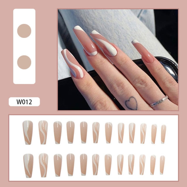 Butterfly Rhinestone Ballerina False Nails