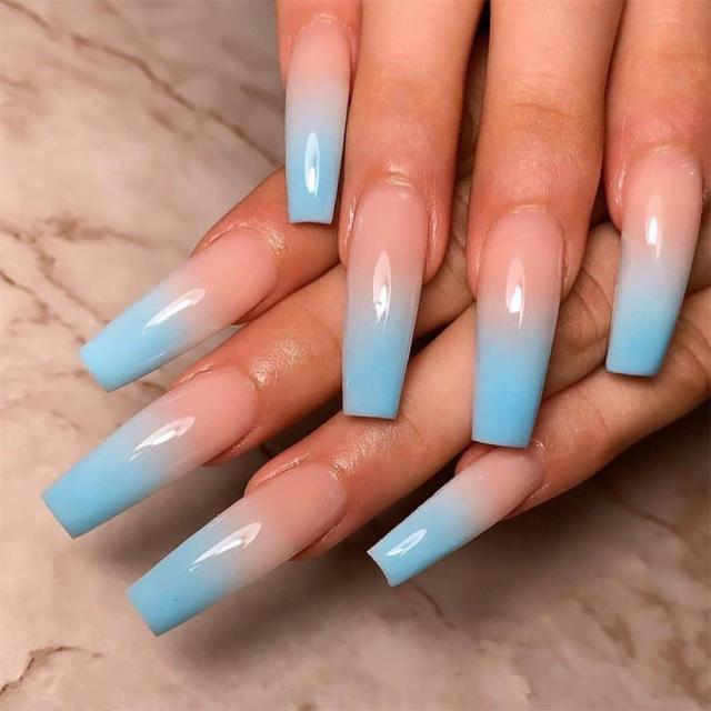 Wavy lines Detachable Long Ballerina False Nails