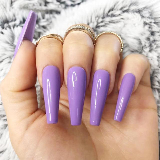 Wavy lines Detachable Long Ballerina False Nails