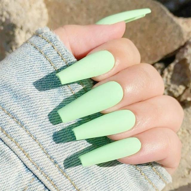 Wavy lines Detachable Long Ballerina False Nails
