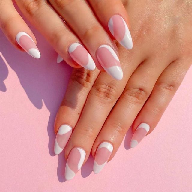 Wavy lines Detachable Long Ballerina False Nails