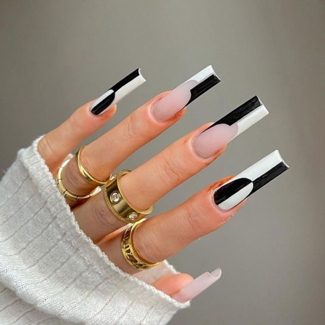 Wavy lines Detachable Long Ballerina False Nails