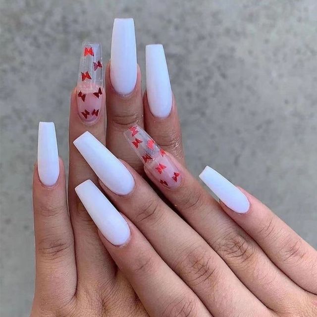 Wavy lines Detachable Long Ballerina False Nails