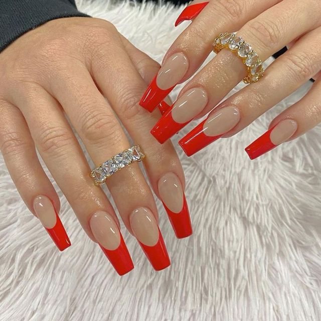 Wavy lines Detachable Long Ballerina False Nails