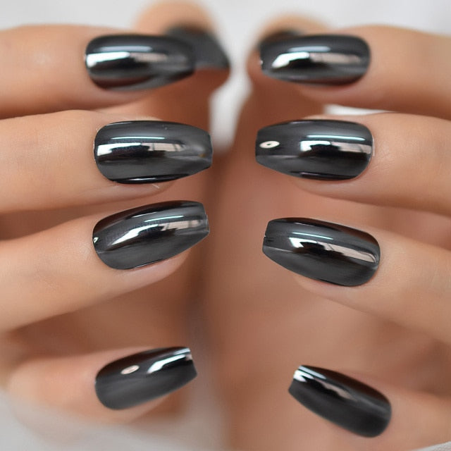 Shiny Punk Style Metallic False Nails