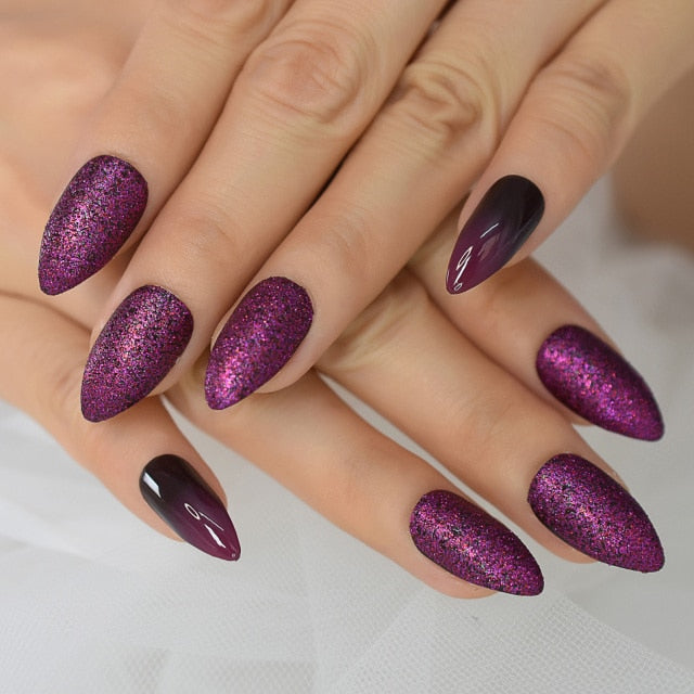 Shiny Punk Style Metallic False Nails